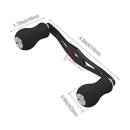Fishing Reel Handle, Replacement Fishing Baitcast Reel Handle Rocker with EVA Handle Grip for Abu Garcia Daiwa Baitcasting Reel, Left or Right Side Installation, Black