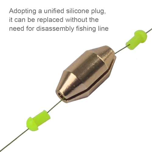 Conskyee 8pcs Brass Fishing Sinkers Rubber Core Assorted Weights | saltwater corrosion resistant, 8 weights 1.9g-11.2g, easy change without retying, twist-lock rubber core