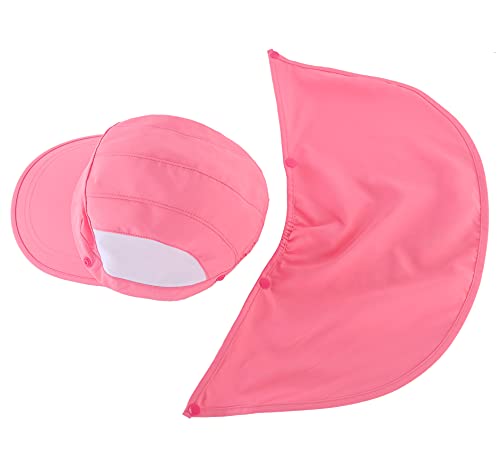 Connectyle Kids Sun Hat with Removable Neck Flap UPF 50+ Sun Protection Baseball Cap Summer Beach Sun Hats 3-6 Years - color: Pink