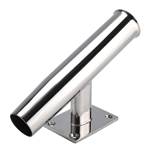 YaeMarine 2/4Pcs Tournament Style Stainless Steel Wall /Transom Mount Rod Holders for Marine Boat - style: 20 Degree-2pcs