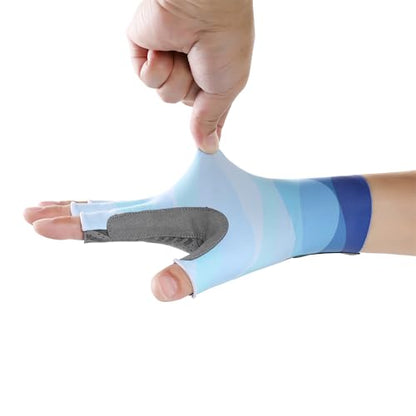 Lightweight Sun Protection Fingerless Fishing Gloves Men & Women – Reinforced Palm Quick-Release Breathable Kayaking Hiking Cycling Driving Gloves ﻿ - color: blue, size: Medium