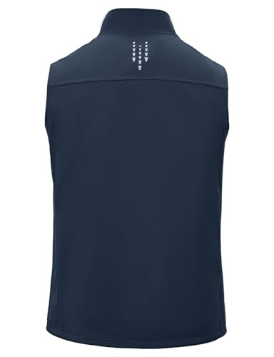 TBMPOY Men's Lightweight Softshell Vests Windproof Sleeveless Jackets Golf Outdoor Outerwear Summer Hiking Travel Cycling - color: Dark Blue, size: 3X-Large