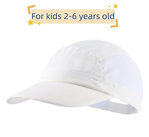Connectyle Kids Sun Hat with Removable Neck Flap UPF 50+ Sun Protection Baseball Cap Summer Beach Sun Hats 3-6 Years - color: White