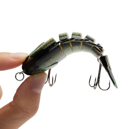 BASSDASH SwimPanfish Multi Jointed Panfish Bluegill Swimbaits Hard Topwater Bass Lures Fishing Lure Crank Saltwater 3.5in/0.85oz - color: Green/Orange Pumpkinseed