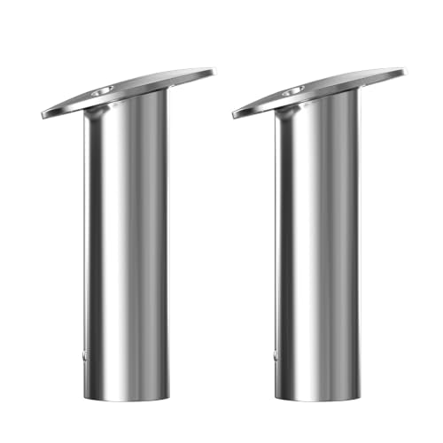 Boat Fishing Rod Holder,2Pcs 15/30/90 Degree Stainless Steel 316 Flush Mount Rod Holders for Fishing Boat,with PVC Cap,Inner Tube and Gasket - color: White Insert, size: 15 Degree