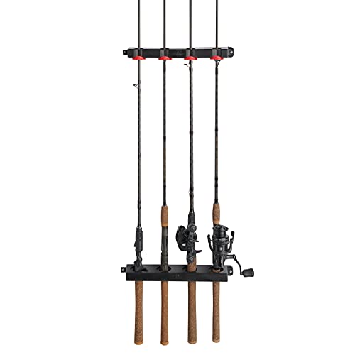 Berkley Twist Lock Fishing Rod Rack, Stores 4 Rods, Black, Soft Foam Grip Pads Protect Rod Finishes, Durable Construction, Easy to Mount with Common Tools - style: Twist Lock Utility 4 Rod Rack