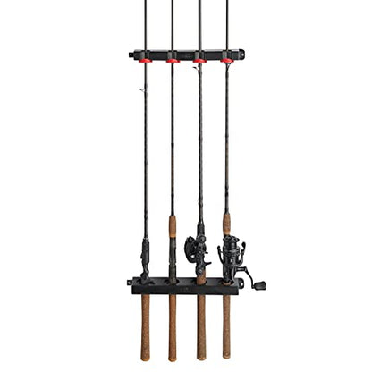 Berkley Twist Lock Fishing Rod Rack, Stores 4 Rods, Black, Soft Foam Grip Pads Protect Rod Finishes, Durable Construction, Easy to Mount with Common Tools - style: Twist Lock Utility 4 Rod Rack