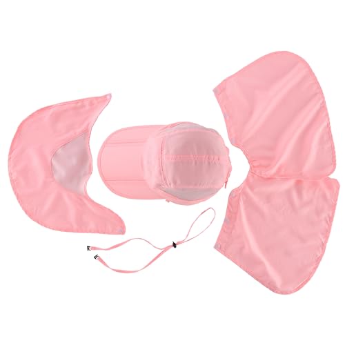 Connectyle Men's Foldable Baseball Sun Cap with Removable Face Mask Neck Flap Cover UPF 50+ Sun Protection Fishing Hiking Hat - color: Pink