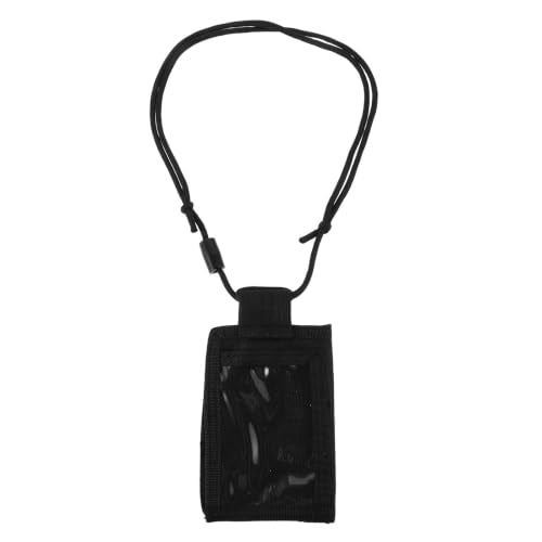 HANABASS Waterproof Id Card Holder with Lanyard, and Lightweight PVC+Nylon Case Resisting Wear and Tear, for Hiking and Outdoor Activities, Black Sturdy Id Tag Holder