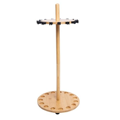 Fishing Pole Rod Racks—Floor Stand Bamboo Fishing Gear Equipment Storage Organizer, Easy Installation - Round rods holder - style: holds up 15 rods