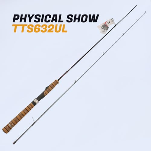 Teton 5'2"-6'6" BFS Fishing Rod Casting & Spinning, Ultra Light Rods, 40T Carbon Fiber Blank, Fuji Guides & Reel Seat, MF Fast Action, 2 Piece Travel Trout Lure Pole - size: Spin 6'3"-UL-M Fast-TTS632UL