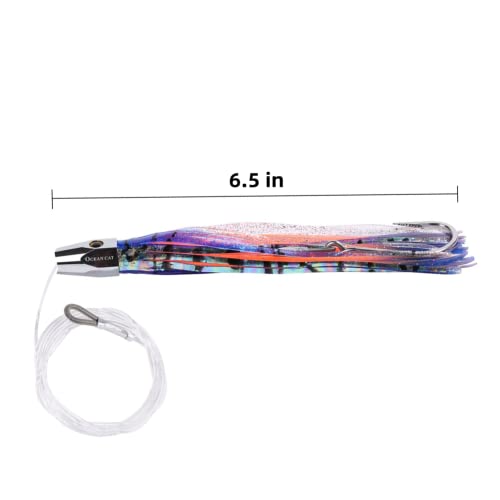 OCEAN CAT Saltwater Trolling Lure for Marlin Tuna Mahi Dolphin Durado Wahoo Trolling Lures Free Mesh Bag Offshore Big Game Lures - color: 8.5 in - Weighted Head - 6pcs