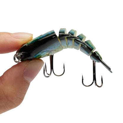 Bassdash SwimPanfish 0.34oz Hard Swimbaits Multi Jointed Topwater Trout Bass Fishing Crank Lure for Freshwater and Saltwater - color: Blue/Yellow