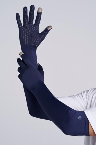 Coolibar Long Full Finger UV Sun Gloves - UPF 50+ Sun Protection - Culebra - color: Navy, size: Medium