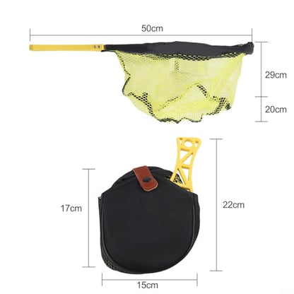 Foldable Fly Fishing Net, Rubber Mesh Landing Net for Trout, Anti Hook Catch and Release Net, Lightweight Portable Stream Hand Net with Waist Mount - color: purple