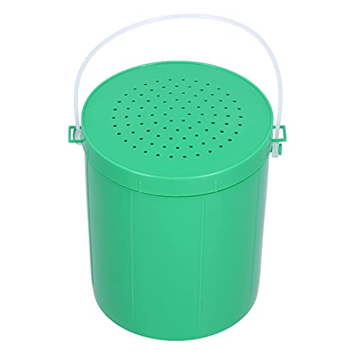 Keenso Fishing Bucket, Plastic Live Bait Container with Secure Locking Lid, Portable Storage for Earthworms and Tackle Gear
