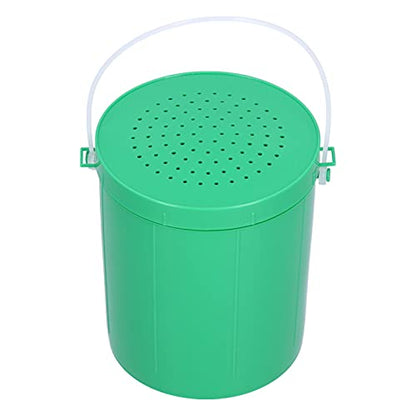Keenso Fishing Bucket, Plastic Live Bait Container with Secure Locking Lid, Portable Storage for Earthworms and Tackle Gear