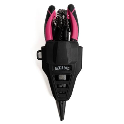 Tackle Boss Outlaw Fishing Pliers & Tool Set – 7.5" Stainless Steel Fishing Pliers, Braid Scissors, Hook Remover & Line Cutter with Holster and Lanyard, Freshwater & Saltwater Fishing Gear - color: Pink