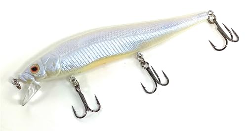 Luck E Strike STX Jerkbait, 4.5 Inch Suspending Hydrodynamic Fishing Lure, Made in The USA - color: French Pearl