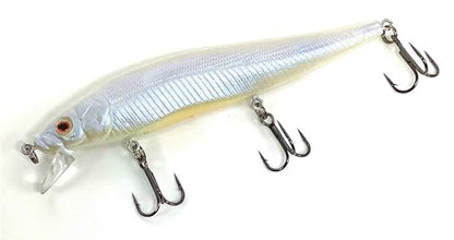 Luck E Strike STX Jerkbait, 4.5 Inch Suspending Hydrodynamic Fishing Lure, Made in The USA - color: French Pearl
