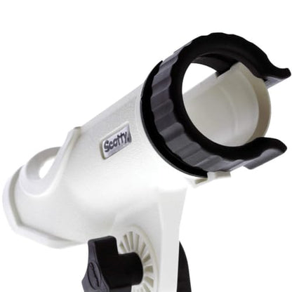 Scotty #230 Powerlock Rod Holder with #241 Side/Deck Mount, Adjustable Boat Fishing Rod Holder, Universal Cradle Design, Side or Deck Mount Installation, Marine-Grade Construction - color: White
