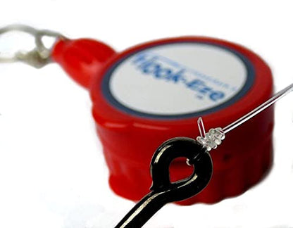 HOOK-EZE Knot Tying Tool Cover Hooks on 4 Fishing Poles - Line Cutter - 2 Sizes Saltwater Freshwater Bass Kayak Ice Fishing