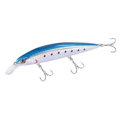 LITTMA Shore Cast 115 Saltwater Sinking Minnow Jerkbait Fishing Plug - color: Bluepink Sardine(Super Glow)