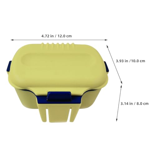 Dual-Layer Portable Fishing Bait Storage Box Worm Bait Holder Case with Clip Large Capacity Yellow Live Container Suitable for Outdoor Fishing Trips