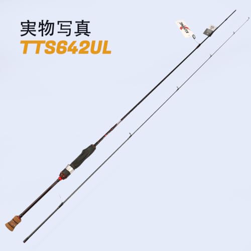 Teton 5'2"-6'6" BFS Fishing Rod Casting & Spinning, Ultra Light Rods, 40T Carbon Fiber Blank, Fuji Guides & Reel Seat, MF Fast Action, 2 Piece Travel Trout Lure Pole - size: Spin 6'4"-UL-M Fast-TTS642UL