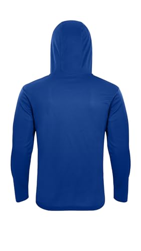 Men Hoodie Long Sleeve Shirts with Face Mask 5 Pack Fishing Workout Sun Protection Quick Dry Tops - color: 5-pack-blue, size: Medium