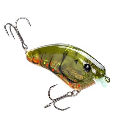 Strike King Hardliner Fishing Lure, Flat Sided Crankbait, Circuit Board Lip, Extra Tight Wobble, Size 4 Treble Hooks - color: Phantom Green Craw