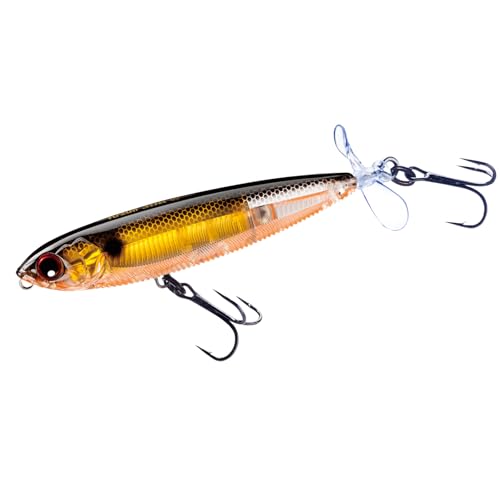 Yo-Zuri 3DB Prop Floating Lure, Prism Shad, 3 1/2-Inch - color: Prism Gold Black, size: 3-1/2"