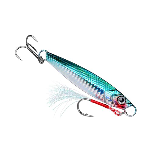 Treble Hook Fast Sinking Jigging Baits Jigs Lure 13g/30g/60g Hard Metal Jigging Spoon Lures Saltwater Fishing Lure - color: ColorA 30G