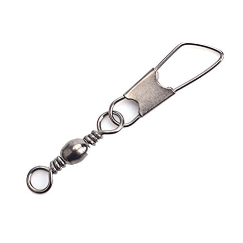 30pcs Eight-Character Fishing Rolling Swivels Fishing Hook Connector Tackle Fishing Rolling Rings (Silver Size 4) - size: 12