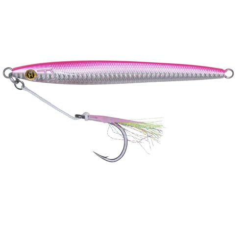 Hogy Big-Game Sand EEL Jig - Tuna Fishing Lure Knife-Style Deep Water Jig | Knife-style deep water jig with heavy-duty assist hooks for Tuna, Striped Bass, Groundfish & saltwater fishing. - color: Pink, size: 8/0 - 3.5oz