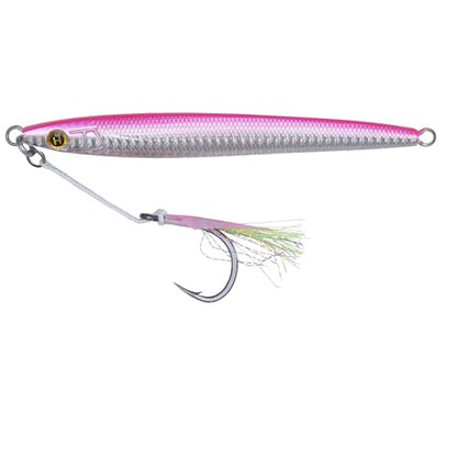 Hogy Big-Game Sand EEL Jig - Tuna Fishing Lure Knife-Style Deep Water Jig | Knife-style deep water jig with heavy-duty assist hooks for Tuna, Striped Bass, Groundfish & saltwater fishing. - color: Pink, size: 8/0 - 4.5oz