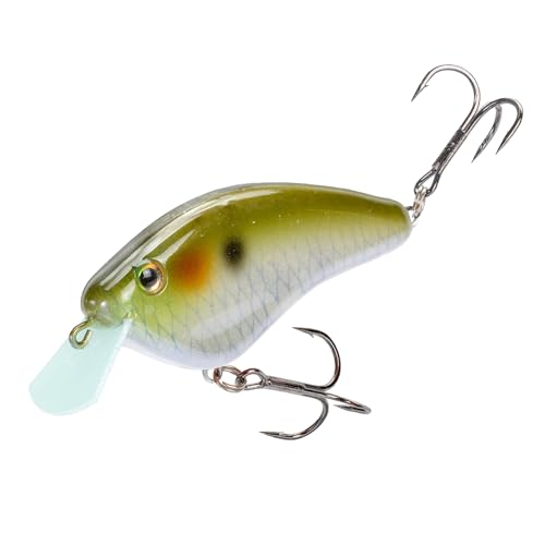 Strike King Hardliner Fishing Lure, Flat Sided Crankbait, Circuit Board Lip, Extra Tight Wobble, Size 4 Treble Hooks - color: Ghost Herring