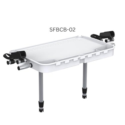 SEAFLO Premium Bait Cutting Board Table (36.5” by 18.7” Surface) with Two Rod Holders, Fish Cleaning Fillet Station for Boat with Mount. Plier Storage and Knife Slot, Built-In Measuring Rule (Large) - size: Large (36.5” x 18.7”)