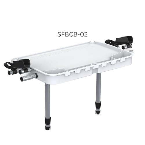 SEAFLO Premium Bait Cutting Board Table (36.5” by 18.7” Surface) with Two Rod Holders, Fish Cleaning Fillet Station for Boat with Mount. Plier Storage and Knife Slot, Built-In Measuring Rule (Large) - size: Large (36.5” x 18.7”)