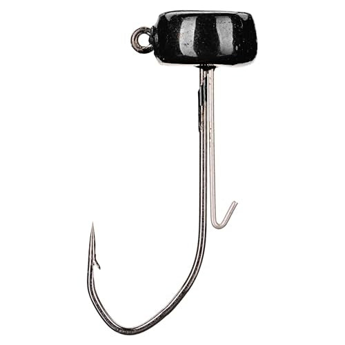 Strike King (TGNH316-1) Tour Grade Ned Rig Head Fishing Lure, 10 - Black, 3/16 oz, Unique Head Shape