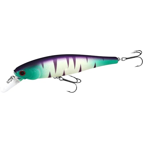 LUCKY CRAFT Pointer 100SP, Jerkbait Side by Side Action Tournament Winning Perfect Wobbling Freshwater Lake Bass Fishing Champion Bait - color: 245 Mat Tiger