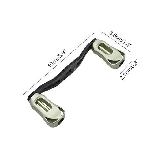 Fishing Reel Handle, Carbon Fiber Reel Replacement Parts Double Rocker Arm Handle for Baitcasting Reel - color: Light gold