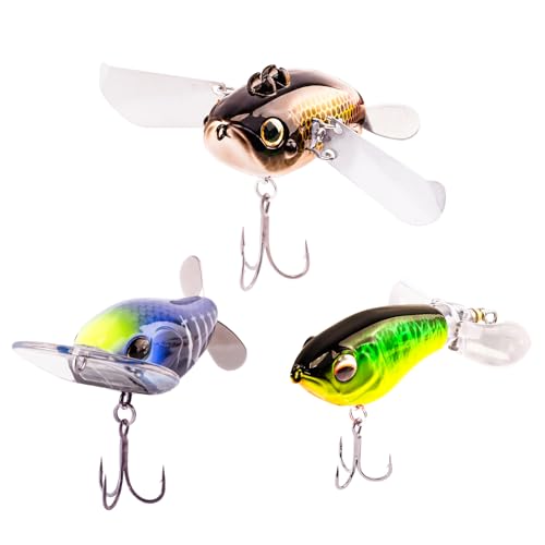 FONMANG Top Water Fishing Lures, 3-Pcs Topwater Lures for Bass Walleye Pike, 2025 New Wasp Crawl Bait for Freshwater and Saltwater - color: C-3 IN 1