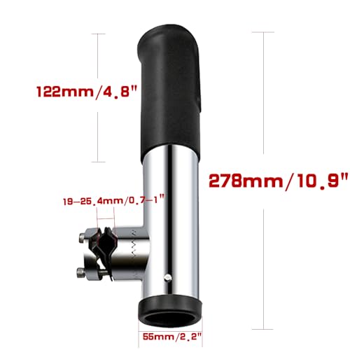 Made 2Pcs Stainless Clamp on Fishing Rod Holder, 316 Stainless Tournament Style Clamp on Fishing Rod Holder, Portable Fishing Pod Rack (Black) - color: Black