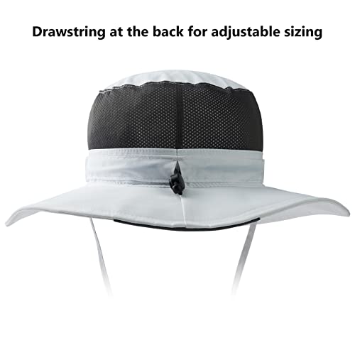 BASSDASH UPF 50+ Sun Fishing Hat Water Resistant with Detachable Neck Flap - color: White