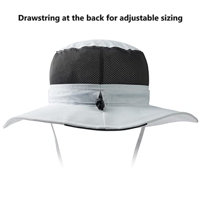 BASSDASH UPF 50+ Sun Fishing Hat Water Resistant with Detachable Neck Flap - color: White