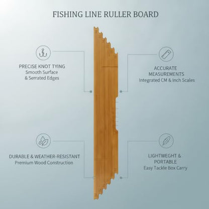 Anglers Carbon Fiber Fishing Line Ruler Board for Precise Knot Tying and Line Management, Portable Measuring Station - size: 25.59 x 3.35 x 1.57 in
