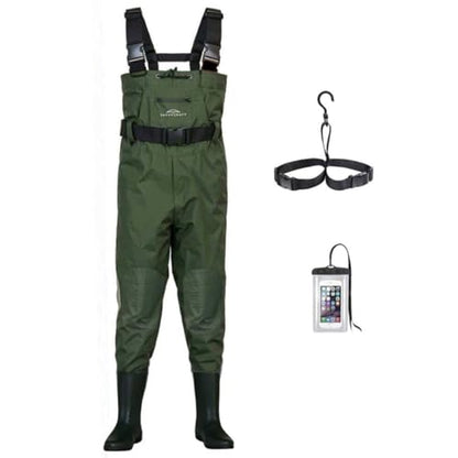 Savvycraft Chest Fishing Waders with Boots 700D Waterproof for Men & Women - size: M10/W12