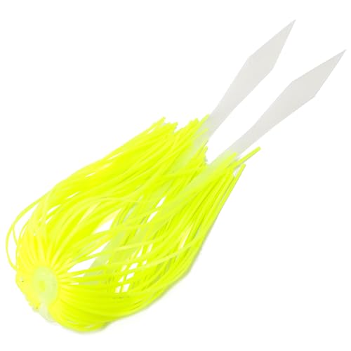 Dr.Fish 15 Pack Replacement Jig Skirts with Tail 88-Strands Silicone Quick Change Fishing Umbrella Skirts for Spinnerbaits Bass Jig Lure Making Supplies - color: Hot Chartreuse-15 Pack