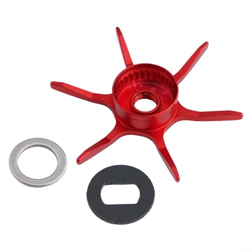 Modified Star Brake For Abu Garcia Max Series B3/B4/P3/P4/P5 Fishing Reel, 6-Star Drag Adjustment Knob, Aluminum Alloy DIY Replacement Part (left hand red) - color: red, size: left hand
